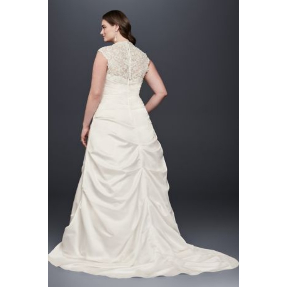 David's Bridal NWT Cap Sleeve A Line Wedding Dress - Picture 10 of 11
